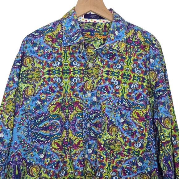Alan Flusser Shirt Long Sleeve Paisley Button Down Men's Size Large - Picture 2 of 4